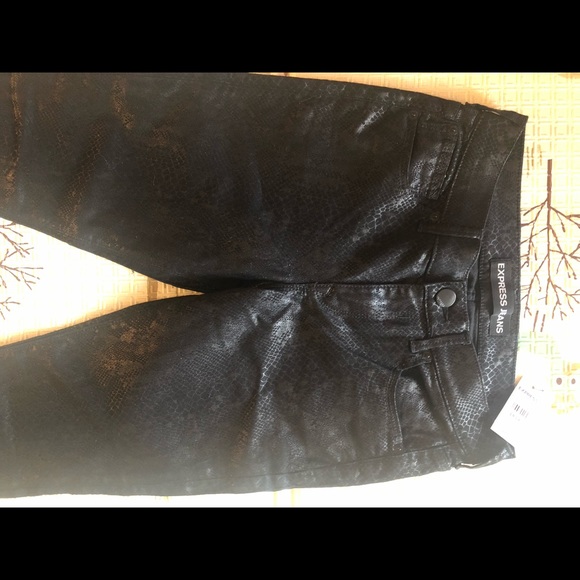 Snakeskin print black Express Jeans - Picture 3 of 6